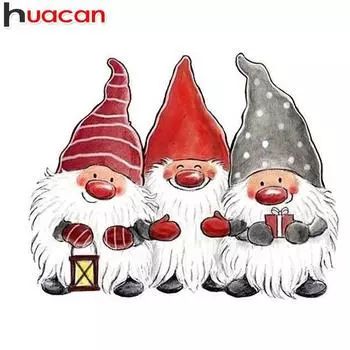 Алмазная картина HUACAN, картина Санта-Клауса с бриллиантами, Рождественская Алмазная вышивка, полная дрель, квадратная Алмазная мозаика Full Square 20*30 cm