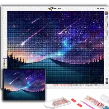 Алмазная картина Художественная Луна и звездное небо Алмазная мозаика Ремесло Алмазная вышивка Картина Full Round 20X30CM