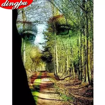 Алмазная картина, изображение горного хрусталя, лицо, полная круглая мозаика, алмазная вышивка 20X30CM