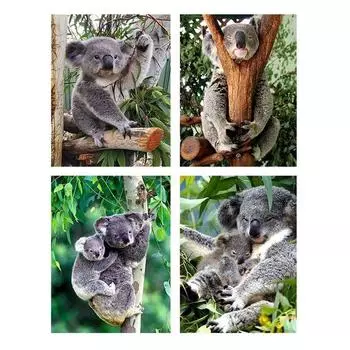 Алмазная картина Коала, полный круглый бриллиант, вышивка животными, набор для вышивки крестом, мозаика, стразы, подарок на день Святого Валентина Full Round 20x30CM
