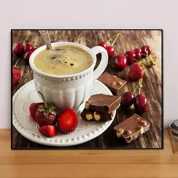 Алмазная картина Кофе 5D Алмазная картина Мозаика Набор для вышивки крестом Наборы для алмазной живописи Полная дрель 15*20cm