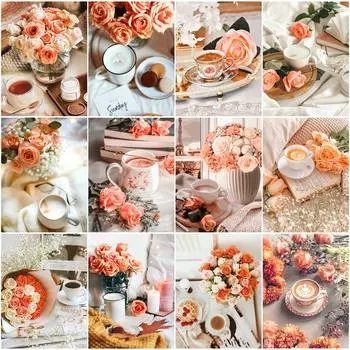 Алмазная картина кофе и чай мозаика искусство Алмазная вышивка картина стразы вышивка крестом домашний декор Full Round 20x30CM