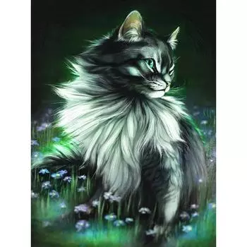 Алмазная картина Кошка Животное Алмазная вышивка Животное Кошка Горный хрусталь Живопись Хобби Художественное украшение 20X30CM