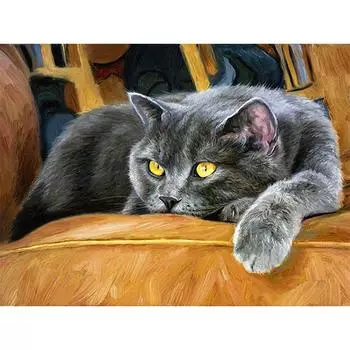 Алмазная картина Кот Мультяшный горный хрусталь Набор для вышивки крестом Алмазная вышивка Животное Алмазная мозаика 20X30CM