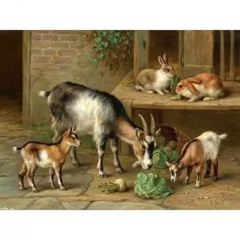 Алмазная картина Коза Кролик 5d Diy Алмазная вышивка Распродажа Мозаика Животные Фотографии Стразы Домашний Декор 40x50 см Full Round 20x30CM