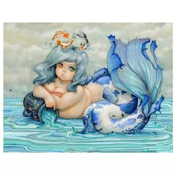 Алмазная картина, круглая дрель, украшение со стразами, карнавальный подарок для девушки из мультфильма 20X30CM