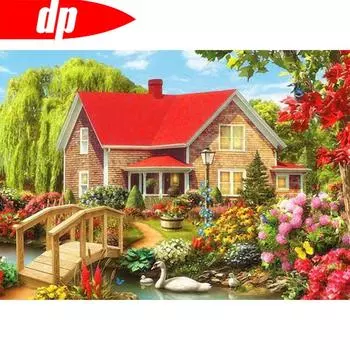 Алмазная картина, круглые камни, живописная картина из стразов, Алмазная мозаика, украшение для дома 20X30CM