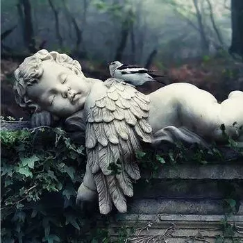 Алмазная картина Крылья ангела Мозаика DIY Алмазная вышивка Полный квадратный дрель Ангел Вышивка крестом 20*20 cm