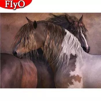Алмазная картина лошадь полная квадратная Новое поступление Алмазная вышивка животное горный хрусталь картина настенный художественный декор Full Round 20X30CM