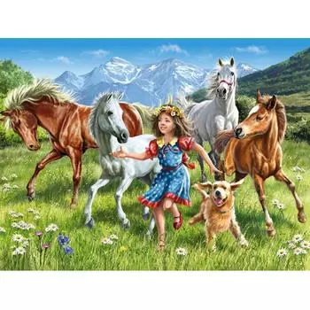 Алмазная картина, лошади, стразы, домашний декор, дрель, алмазная вышивка из смолы 20X30CM