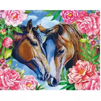 Алмазная картина, лошади, стразы, домашний декор, вышивка 20X30CM