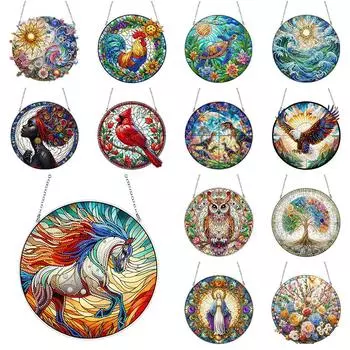 Алмазная картина «Ловец солнца» с изображением животных и цветов, витраж для детей, поделки своими руками LB023