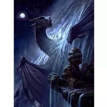Алмазная картина Луна Дракон Алмазная вышивка животное вышивка крестом домашний декор 20X30CM