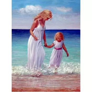 Алмазная картина Мать и дочь 5d Алмазная вышивка Стразы 20X30CM