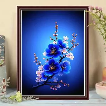 Алмазная картина мозаика цветы серия Rhine Blue One Plum Blossom 5D DIY вышивка крестом украшение для дома Full Round 20x30CM
