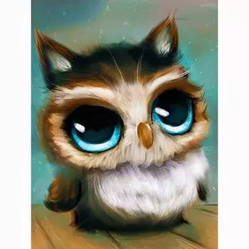 Алмазная картина Мозаика Милая Сова Детская Алмазная вышивка со стразами Вышивка крестом Домашний декор 20X30CM