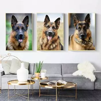 Алмазная картина мозаика собака животное украшение дома вышивка крестом немецкая овчарка алмазное искусство Full Round 20x30CM