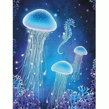 Алмазная картина, мозаика, животное Медуза, полный круглый комплект для вышивки, домашний декор, искусство 30x40 см/12x16 дюймов 30x40cm NO Frame