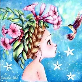 Алмазная картина Мультфильм Алмазная вышивка Алмазная мозаика Красивая девушка Изображение Стразы 30X30CM