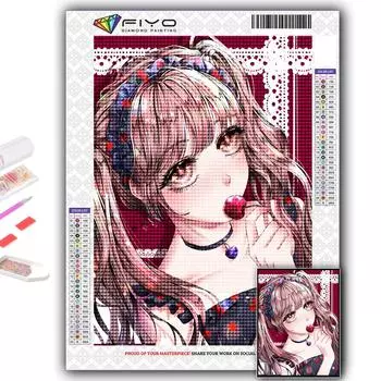 Алмазная картина Мультфильм Милая благородная девушка Алмазная мозаика Ремесло Алмазная вышивка Картина Full Round 20X30CM