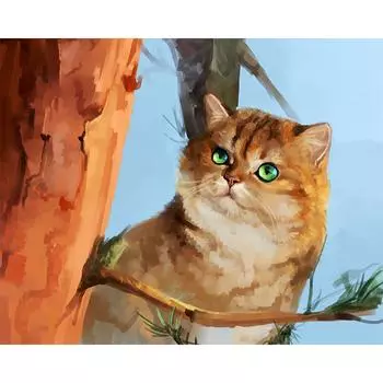 Алмазная картина Мультфильм животное Кот Горный хрусталь Мозаика Узор Алмазная вышивка 20X30CM
