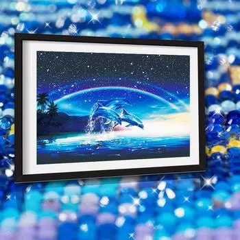 Алмазная картина мультфильм животных Дельфин и Радуга вышивка крестом Алмазная мозаика ремесло Алмазная вышивка 20X30CM