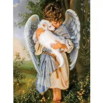 Алмазная картина, мультяшная вышивка крестиком, 5D Алмазная 3d картина ангела, полная алмазная вышивка 20X30CM