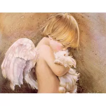 Алмазная картина, мультяшная вышивка крестиком, 5D Алмазная 3d картина ангела, полная алмазная вышивка 20X30CM