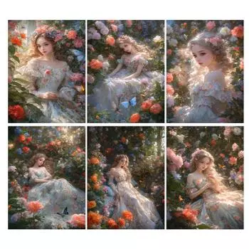 Алмазная картина, новая коллекция 2023, женские цветы, 5D Diy, полная дрель со стразами, мозаика, вышивка, картина для девушки, цветочный декор для стен Square drill 30x40cm