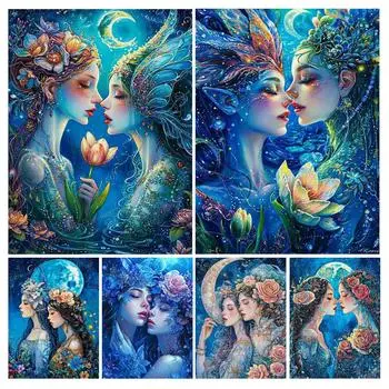 Алмазная картина, новая коллекция 2024, цветочная фея, сделай сам, полная квадратная круглая дрель, стразы, вышивка, искусство, мозаика для девочек, наборы для вышивки крестом Square drill 30x40cm