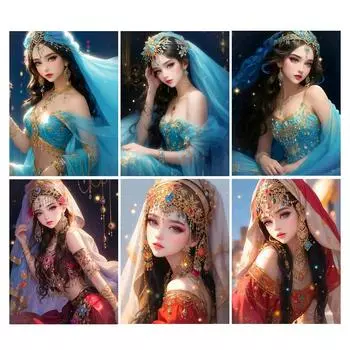 Алмазная картина, новая коллекция 2024, древняя красавица, девушка, сделай сам, полная квадратная круглая дрель, стразы, вышивка, люди, мозаика, наборы для вышивки крестом Square drill 30x40cm