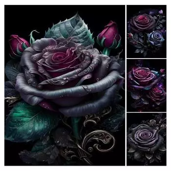 Алмазная картина, новая коллекция 2024, красочные розы, цветы, сделай сам, полная вышивка стразами, цветочная мозаика, наборы для вышивки крестом, Настенный декор Square drill 30x40cm