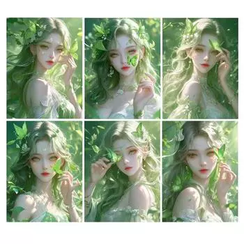 Алмазная картина, новая коллекция 2024, мультяшная девушка, эльф, сделай сам, полная квадратная круглая дрель, стразы, вышивка, цветочная фея, мозаика, наборы для вышивки крестом Square drill 30x40cm