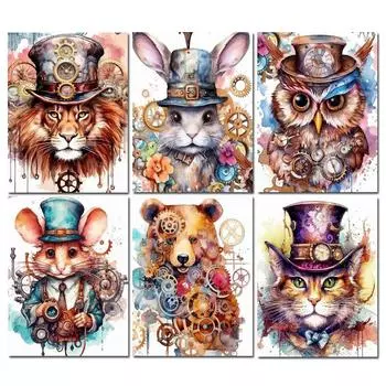 Алмазная картина, новая коллекция 2024, животное, лев, кошка, сова, сделай сам, полная квадратная круглая дрель, стразы, вышивка, распродажа, мозаика, наборы для вышивки крестом Square drill 30x40cm