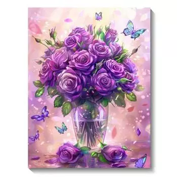 Алмазная картина Новая коллекция Цветочная полная алмазная мозаика Картина Стразы Украшение для дома на стену Full Round 20x30CM