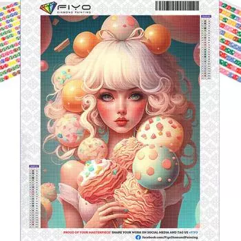 Алмазная картина, новая коллекция, портретная мультяшная полная квадратная круглая мозаика, конфетная Алмазная вышивка для девочек, картина, домашний декор Round Drill 25x35cm