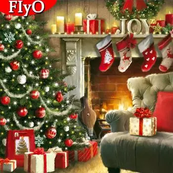 Алмазная картина, новая Рождественская елка, стразы, 5D DIY, Алмазная вышивка, вышивка крестом, свеча, мозаика, распродажа, украшение Full Round 30x30CM