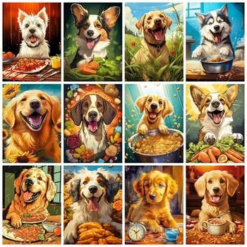 Алмазная картина новинка 2024 года, собака, мультяшный домашний декор, полная квадратная/круглая мозаика, вышивка животных, настенное искусство Full Round 20x30CM