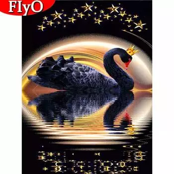 Алмазная картина, новое животное, 5D DIY, Алмазная вышивка, лебедь, картины из стразов, мозаика, вышивка крестом, ремесло Full Round (20X30CM)