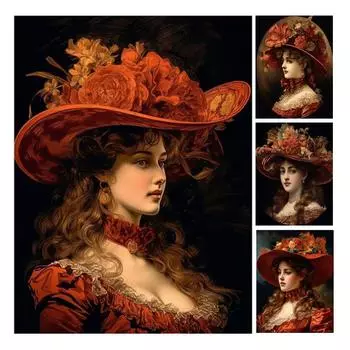 Алмазная картина, новые поступления, шляпа, женский цветок, сделай сам, полная вышивка стразами, Фэнтези, благородная девушка, мозаика, наборы для вышивки крестиком FG1741 Square drill 30x40cm белый