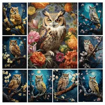 Алмазная картина, новые поступления, животное, сова, цветок, сделай сам, полная квадратная круглая дрель, стразы, вышивка, цветочная мозаика, наборы для вышивки крестом, декор для стен Square drill 30x40cm