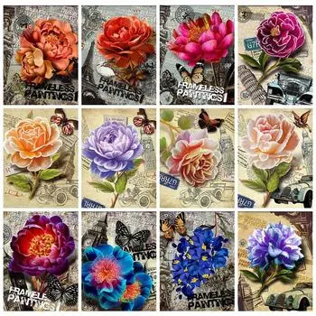 Алмазная картина, новый цветок, роза, картины из страз, 5D DIY, Алмазная вышивка, распродажа, мозаика с пионом, домашний декор Full Round 20X30CM красный