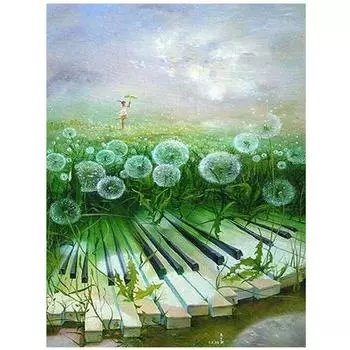 Алмазная картина Одуванчик луг Свадебные украшения Полный круглый Алмазная вышивка крестиком 20X30CM