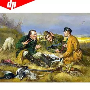 Алмазная картина Охотник Вышивка крестом Полный круглый горный хрусталь Мозаика Алмаз 20X30CM