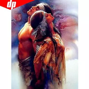 Алмазная картина Пара ПоцелуйВышивка крестиком Полный круглый горный хрусталь Мозаика Алмазная вышивка 20X30CM