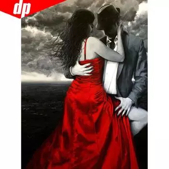 Алмазная картина Пара Свадебное платье Полный горный хрусталь Мозаика Алмазная вышивка Крестом 20X30CM