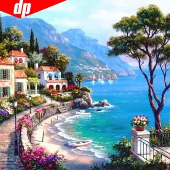 Алмазная картина Пейзаж 5D DIY Алмазная вышивка Живописная мозаика Краска 30x30CM