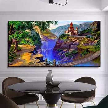 Алмазная картина Пейзаж Алмазная картина 5D Новые поступления Набор для вышивания Алмазная картина Полная дрель 15*20cm