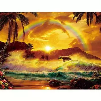 Алмазная картина Пейзаж Алмазная вышивка Крестом Закат Дерево Картинки Стразы Мозаика Ремесленный комплект 30x40 см/12x16 дюймов 30x40cm NO Frame