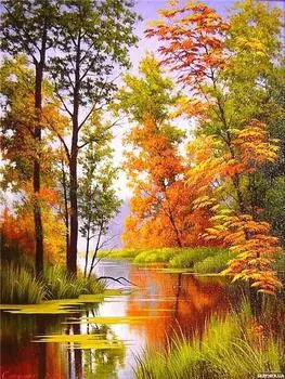 Алмазная картина Пейзаж Алмазная вышивка Набор Крест-вышивка Алмазная живопись Полная дрель 15*20cm